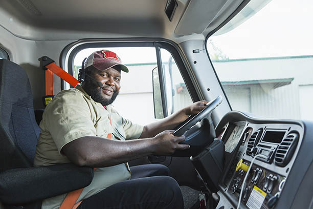 Man with hat, trucking